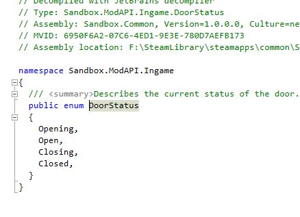 DoorStatus enum contents